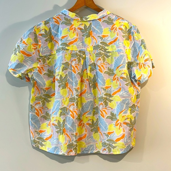 L.L Bean Lyocell Linen Short Sleeve Button Down Floral Spring Summer Hawaiian - Picture 6 of 6